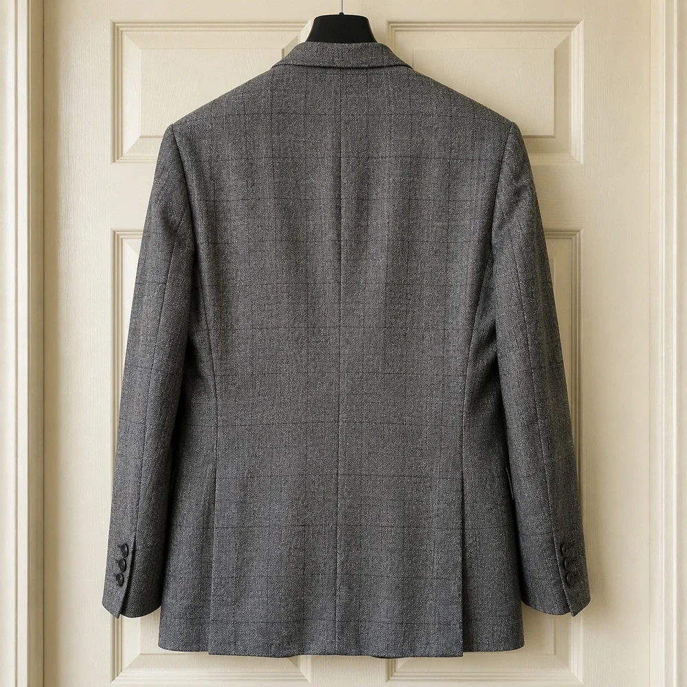 Michael Kors Mens Blazer Jacket Sz 48 Wool Plaid Gray Sports Coat 48R
